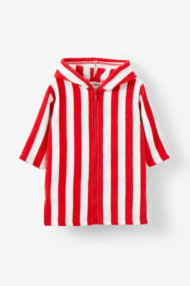 Baby LS Keyhole Back Swimsuit & Zip Thru Hooded Towel Set, 